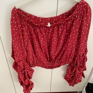 Lovers and friends red printed star top